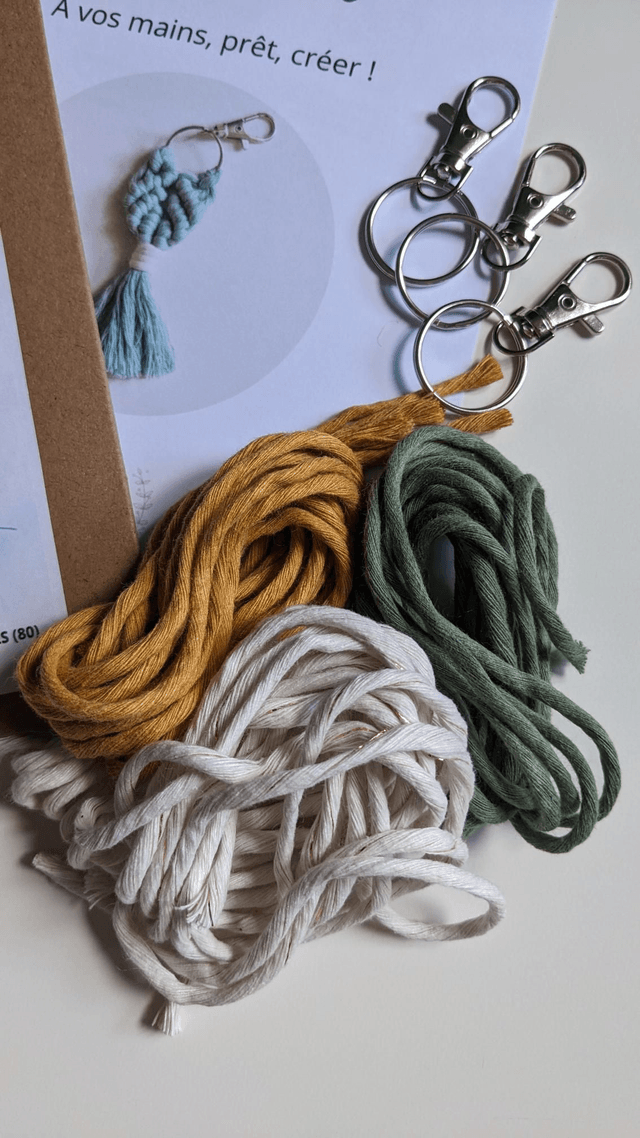 Kit DIY 3 Porte-clés "Sirène" en macramé 