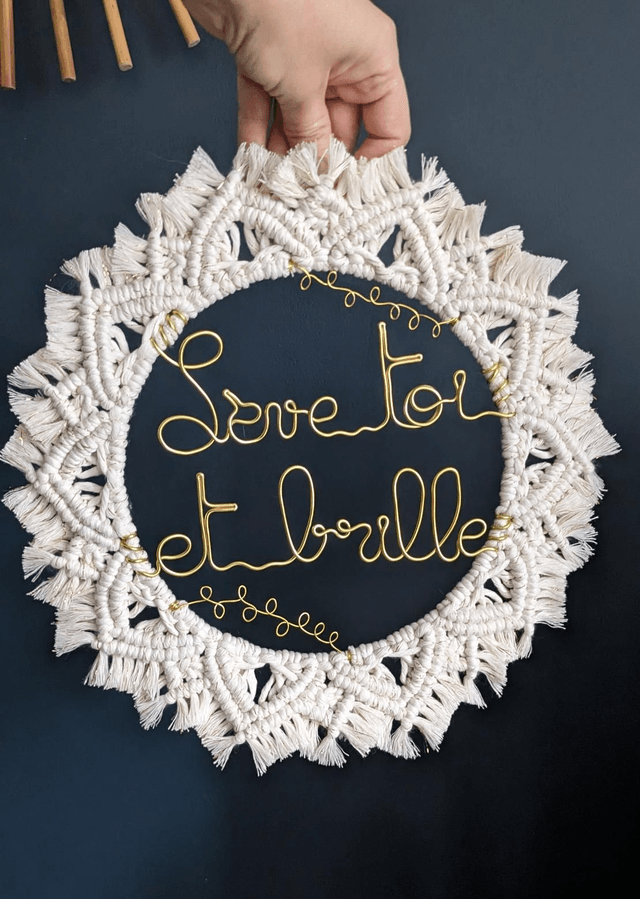 Couronne macramé "MESSAGE" 