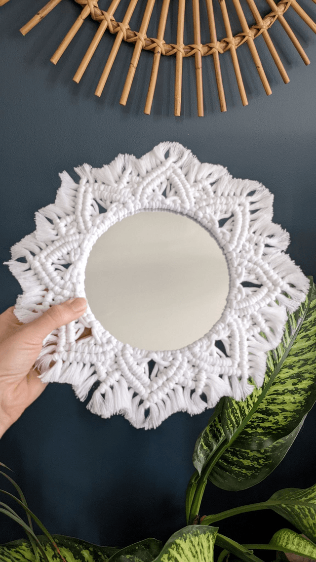 MIROIR en macramé - Modèle "TINA"