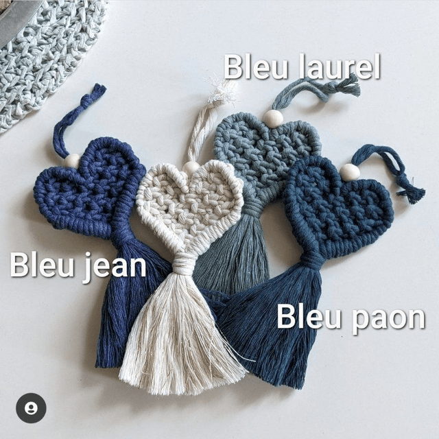 Cœur à suspendre en macramé