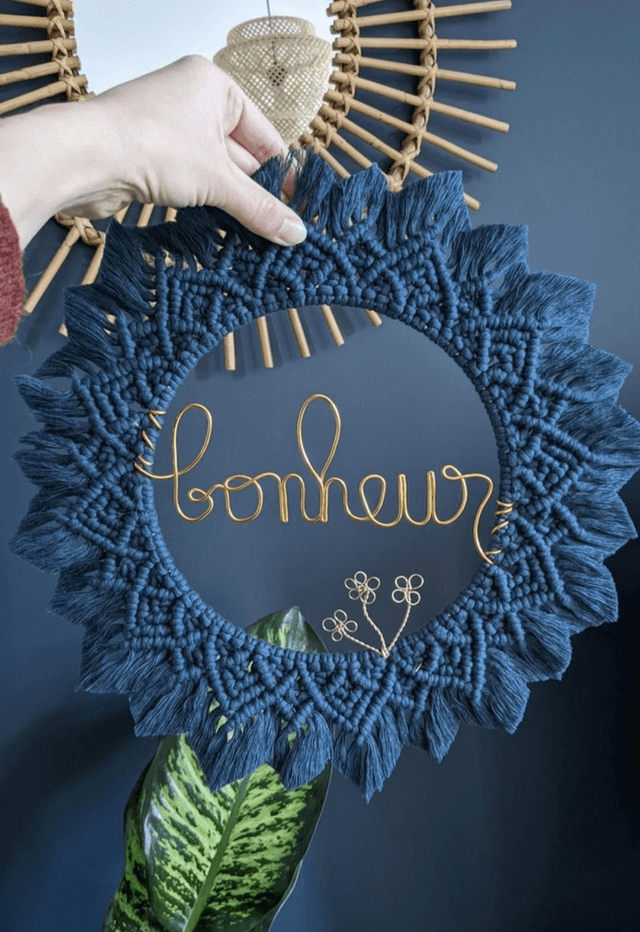 Couronne macramé "MESSAGE" 