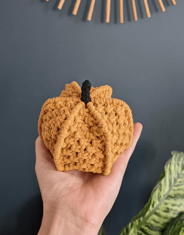Citrouille en macramé Décoration Automnale Halloween 