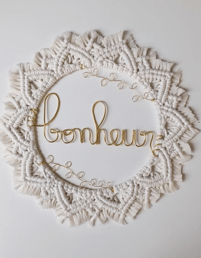 Couronne macramé "MESSAGE" 