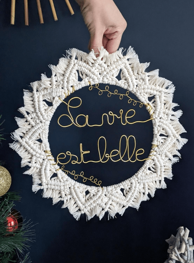 Couronne macramé "MESSAGE" 