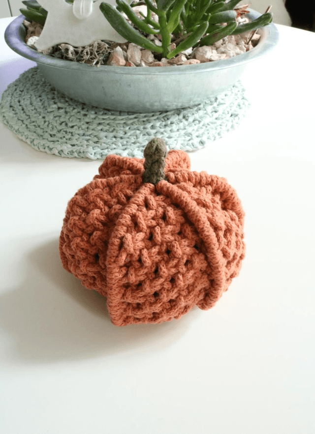 Citrouille en macramé Décoration Automnale Halloween 