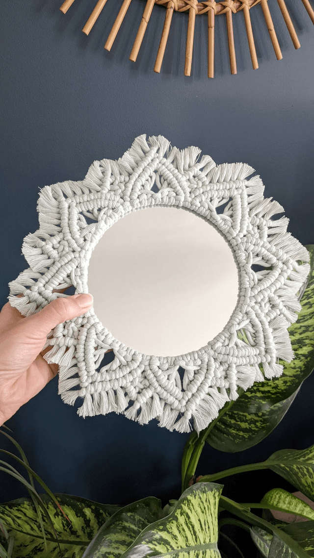 MIROIR en macramé - Modèle "TINA"