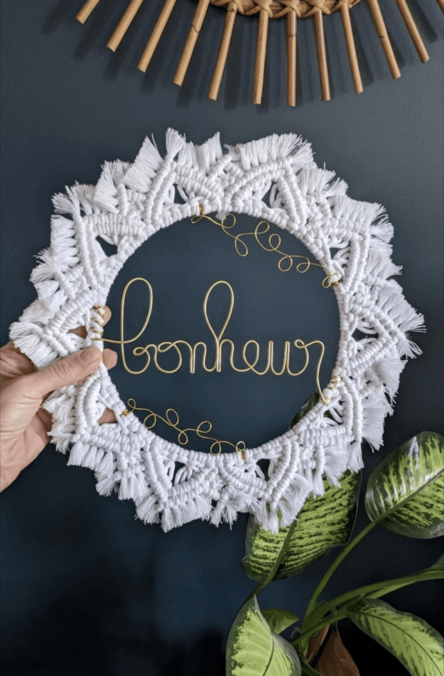 Couronne macramé "MESSAGE" 