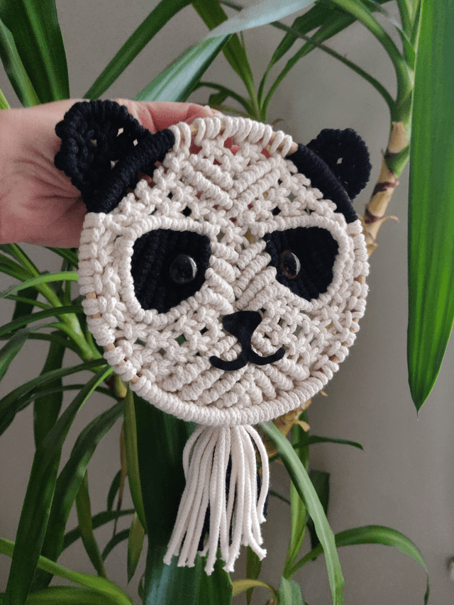 Décoration murale en macramé - Modèle PANDA