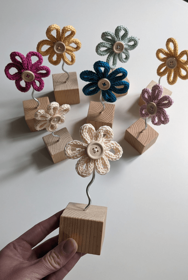 Fleur en tricotin